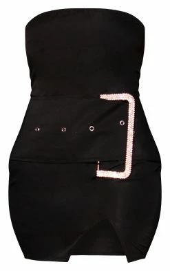 Black Diamante Buckle Bandeau Bodycon Dress -US Dresses Sales Store f0c59aab3c66fa7251205800fc07ae30b95e51b4 cnb1837 5