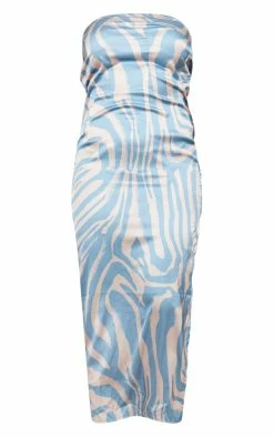 Blue Animal Print Satin Bandeau Cowl Back Midaxi Dress -US Dresses Sales Store f109a421bcba18ffb9133af10f46b485782fe3f2 cnd7674 5