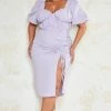 Plus Lilac Puff Sleeve Ruched Side Split Midi Dress -US Dresses Sales Store f10bddeb6b2fd4b49061957c0a40ca77a1d615a0 cne0627 3
