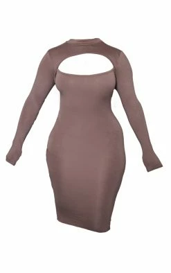 Shape Mocha Jersey Cut Out Long Sleeve Midi Dress -US Dresses Sales Store f16c2c9122b3d6437daecd55d2e78ec1822cc134 cnd0636 5
