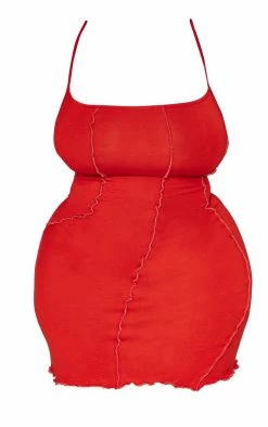 Plus Red Seam Detail Bodycon Dress -US Dresses Sales Store f189ffc5605bf40498826f47836a7938acf428c4 cnd2491 5