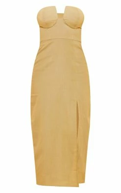 Sage Green Linen Look Bandeau Cup Detail Midi Dress -US Dresses Sales Store f2dafbae00d32a0c22b3ff6cb8b74123d7fae307 cnd5922 5