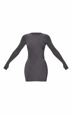 Charcoal Slinky Cut Out Tie Back Detail Bodycon Dress -US Dresses Sales Store f46a9bbed490267f10cec020bf327b38196e1670 cnd0328 5