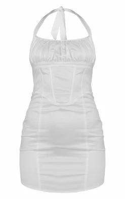 White Satin Boning Detail Halter Tie Bodycon Dress -US Dresses Sales Store f6681b82bb2ac802747371aff621aa638417b79e cnd0353 5