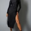 Black Plisse Long Sleeve Split Detail Midi Dress -US Dresses Sales Store f78d1ebd0d9c3ba5b0f1b39faf90b1a6554832e7 cnc3056 1