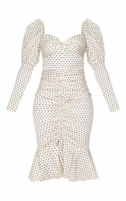 Nude Polka Dot Puff Sleeve Ruched Detail Frill Hem Midi Dress 11 Nude Polka Dot Puff Sleeve Ruched Detail Frill Hem Midi Dress -US Dresses Sales Store f8a2ff9653785b769be1641573bd9f476251bdf7 cmn7010 5
