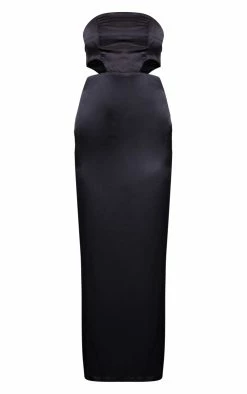 Black Satin Cut Out Bandeau Maxi Dress -US Dresses Sales Store f95ba372c9a640b7b0308e8510b4d704fd9b435e cnc3549 5