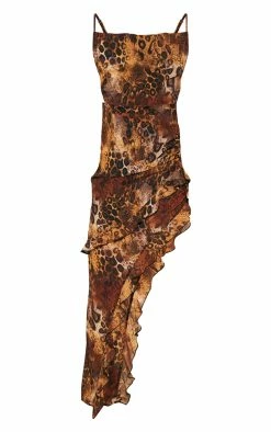 Brown Leopard Print Chiffon Frill Hem Strappy Maxi Dress 11 Brown Leopard Print Chiffon Frill Hem Strappy Maxi Dress -US Dresses Sales Store f9d97abce4af7c8f74f7d84f1203590b1adee2c7 cnd7672 5