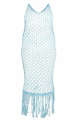 Plus Blue Fishnet Knitted Maxi Dress -US Dresses Sales Store fae6ac10cbe57c0345e0a5210f4e67b870112ccc cnd9064 5