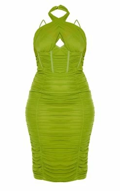 Plus Olive Mesh Cross Front Corset Detail Midi Dress -US Dresses Sales Store fb466f8c121fddde7b59c529afdd0832bfb34826 cmt8451 6