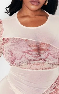 Plus Brown Statue Printed Contrast Mesh Midi Dress -US Dresses Sales Store fd5e7fdfc822ce96b9ec73e3697bd2611dc065ff cne0540 4