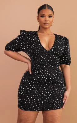 Plus Black Polka Dot Puff Sleeve Tea Dress -US Dresses Sales Store fdbc5c75df8eca9bedadbeb8eae07cab5b04d02e cmw2873 4