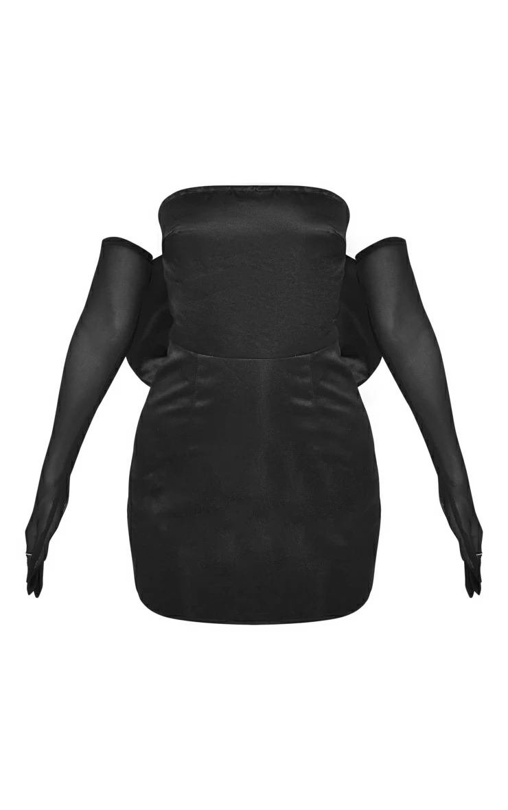 Petite Black Bow Glove Detail Bodycon Dress 7 Petite Black Bow Glove Detail Bodycon Dress - Image 5