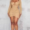 Shape Camel Woven Under Bust Ruched Cut Out Bodycon Dress -US Dresses Sales Store ffd2c978e2eb5180187572c2433c0b8615a764e7 cnc1659 1